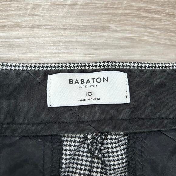 Babaton Atelier Houndstooth Trousers Gray Straight Leg Work Pant - Picture 7 of 7